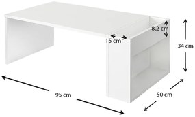 Τραπεζάκι σαλονιού View Megapap χρώμα λευκό 95x50x34εκ.