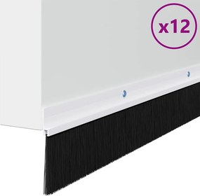 vidaXL Σφραγίδες πόρτας με βούρτσες που προσαρτώνται 12 pcs Λευκό