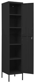 vidaXL Φοριαμός Μαύρος 35 x 46 x 180 εκ. από Ατσάλι