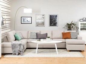 Γωνιακός Καναπές Scandinavian Choice C157, Ανοιχτό καφέ, 344x199x80cm