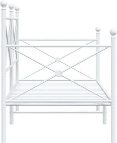 vidaXL Κρεβάτι ημέρας χωρίς στρώμα Λευκό 90x190 cm Ατσάλι
