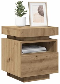 vidaXL Κομοδίνο με φώτα LED Artisan Oak 40x39x48,5 cm