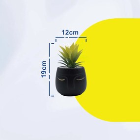Τεχνητό Φυτό σε Μοντέρνο Κεραμικό Γλαστράκι 12x11x19cm