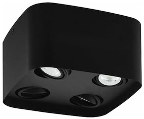 Eglo Μοντέρνα Μεταλλική Πλαφονιέρα Οροφής με Ντουί GU10 σε Μαύρο χρώμα 24cm 99675