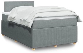 ΚΡΕΒΑΤΙ BOXSPRING ΜΕ ΣΤΡΩΜΑ ΑΝΟΙΧΤΟ ΓΚΡΙ 120X190 ΕΚ. ΥΦΑΣΜΑΤΙΝΟ 3287388