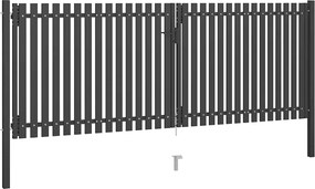 vidaXL Πύλη Κήπου Ανθρακί 400x125 εκ. από Ατσάλι
