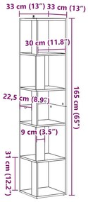 Ντουλάπι Γωνία Παλιό Ξύλο 33x33x165 εκ. από Μοριοσανίδα - Καφέ