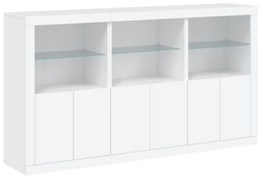 vidaXL Μπουφές με Φώτα LED Λευκός 181,5 x 37 x 100 εκ.