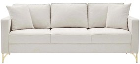 Καναπές Τριθέσιος Berlin 825BLC2797 220x91x83cm Cream-Gold