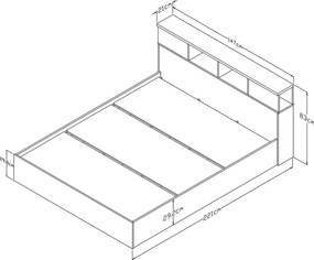 Κρεβάτι OLYMPUS pakoworld σε χρώμα castillo-toro 140x200εκ