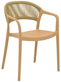 Καρέκλα - Πολυθρόνα Ankara στοιβαζόμενη pp cappuccino - μπεζ rattan 57x48x80 εκ. 57x48x80 εκ.