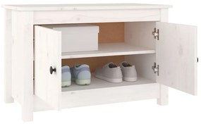 Παπουτσοθήκη Λευκή 70x38x45,5 εκ. από Μασίφ Ξύλο Πεύκου - Λευκό