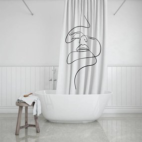 Κουρτίνα Μπάνιου Αδιάβροχη Πολυεστερική Line Art 180x200cm - Estia
