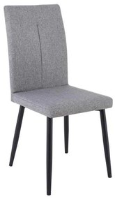 Καρέκλα Μεταλλική MINA Μαύρη/Ύφασμα Grey-Brown 43x56x97cm (Σετ 6 ΤΕΜ)