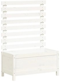 vidaXL Ζαρντινιέρα με Ράφι Λευκή 79 x 39,5 x 114 εκ. Μασίφ Ξύλο Πεύκου