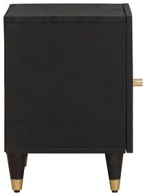 vidaXL Κομοδίνο με Πόρτα 2 pcs Μαύρο 40 x 33 x 46 εκ.