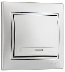 Lezard Διακόπτης Απλός Ασημί Mira (Πλήρης) 701.1010100
