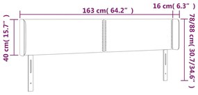 Κεφαλάρι με Πτερύγια Μαύρο 163x16x78/88 εκ. Συνθετικό Δέρμα 3118724