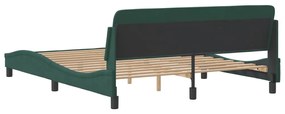 vidaXL Πλαίσιο Κρεβατιού με Κεφαλάρι Σκ. Πράσινο 160x200 εκ. Βελούδινο