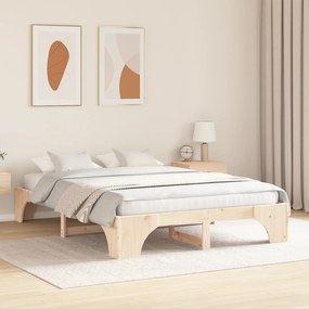 vidaXL Κρεβάτι Φυσικό Μασίφ ξύλο πεύκου 160 x 200 εκ. Modular Κρεβάτι