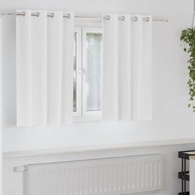 vidaXL Κουρτίνες με κουρτίνες 2 pcs Καθαρό Λευκό Πολυεστέρας