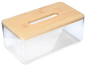 Θήκη Για Χαρτομάντηλα Bamboo Essentials 02-17682 23x13x10cm Clear-Natural Estia Πλαστικό,Bamboo