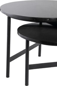 ΤΡΑΠΕΖΆΚΙΑ ΣΑΛΟΝΙΟΎ PTMD SIDETABLE WAZE MARBLETABLETOP BLACK 60 CM B-K