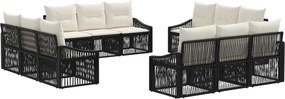 vidaXL Σετ Καναπέ Κήπου 12 pcs Μαύρο συνθετικό ρατάν