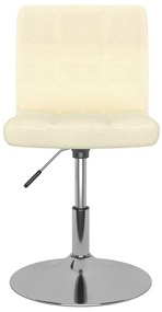 vidaXL Σκαμπό Μπαρ Περιστρεφόμενο Κρεμ Υφασμάτινο