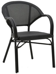 Intrahome Πολυθρόνα Elyza Intrahome μαύρο αλουμίνιο-μαύρο textilene 57x62x84εκ | SKU: INTRAPA-390111116