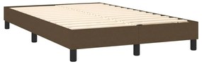 vidaXL Κρεβάτι Boxspring με Στρώμα & LED Σκ.Καφέ 120x200 εκ Υφασμάτινο