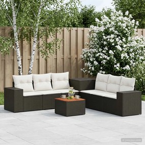 vidaXL Σετ Καναπέ 8 τμχ. Μαύρο και Κρεμ Λευκό 55 x 55 x 37 εκ