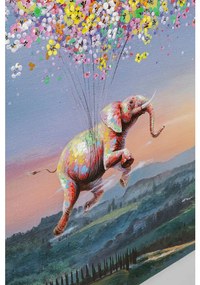 Πίνακας  Flying Elephant At Night 120x3.5x160εκ. - Μπλε