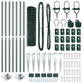vidaXL Euro Fence με 7 Σκαντζόχοιρους 1x10 μ Γαλβανισμένο Ατσάλι Πράσινο