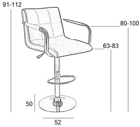 ΣΚΑΜΠΟ ΜΠΑΡ 2ΤΜΧ BAR54 ΚΡΕΜ PU 52X50X112ΕΚ.