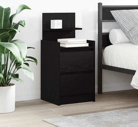 vidaXL Κομοδίνα με 2 συρτάρια 2 τεμάχια Μαύρο 38x34x80 εκ.