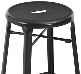 vidaXL Σκαμπό Μπαρ 6 τεμ. Μαύρα Ατσάλινα