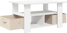 vidaXL Τραπεζάκι σαλονιού Λευκό 77 x 55 x 42 εκ. Επεξεργασμένο Ξύλο