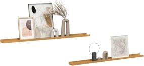 vidaXL Ράφι Τοίχου 2 pcs Μπεζ 115 x 9 x 3 cm Επεξεργασμένο ξύλο