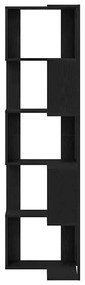 vidaXL Γωνιακή Βιβλιοθήκη Μαύρη δρυς 50 x 50 x 179 εκ.