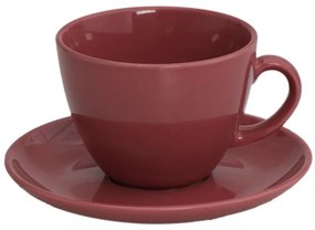 Φλυτζάνι Καφέ 350ml + Πιατάκι Espiel Essentials Jumbo Pomegranate OWD103K6