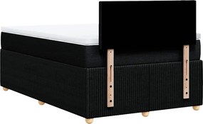 vidaXL Κρεβάτι Boxspring με Στρώμα Μαύρο 120x200 εκ. Υφασμάτινο