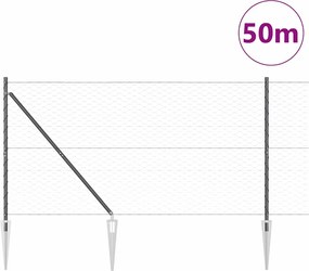 vidaXL Στύλος Περιφράξεων Γκρι 50 x 1,2 μ (δίχτυ 50 χλστ)