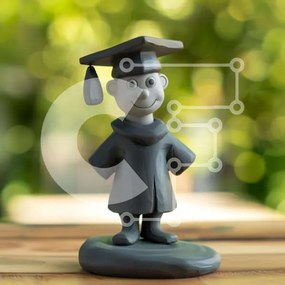 Intra Συλλεκτικό Ξύλινο Παζλ Plywood 4mm - Ειδώλιο με ενδυμασία αποφοίτησης Σε Ξύλινο Κουτί - Διαστάσεις Puzzle: 10x10 cm – 25 κομμάτια