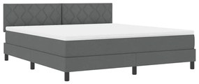 vidaXL Κρεβάτι box spring με στρώμα Σκούρο Γκρι 180 x 200 cm ύφασμα