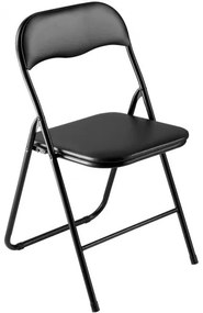 VEVOR 4 Pack Folding Chairs Portable Leather Chairs with Padded Cushion Black