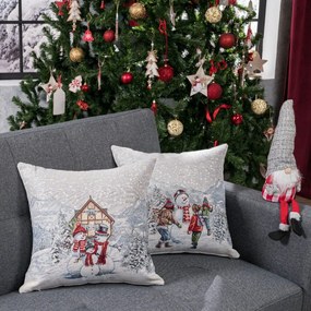 Μαξιλάρι Διακοσμητικό Χριστουγεννιάτικο (Με Γέμιση) Saltzburg Grey Teoran 45X45