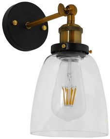 Φωτιστικό Τοίχου-Απλίκα Lydia 01071 Gold GloboStar Metal, Glass