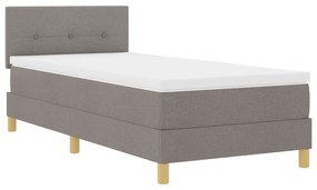 vidaXL Box Spring Bed με Στρώμα & LED Ταπί 90x200 εκ. Ύφασμα