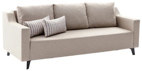 Καναπές-κρεβάτι PWF-0592 pakoworld 3θέσιος ύφασμα κρεμ 230x90x74εκ - Ύφασμα - 071-001311